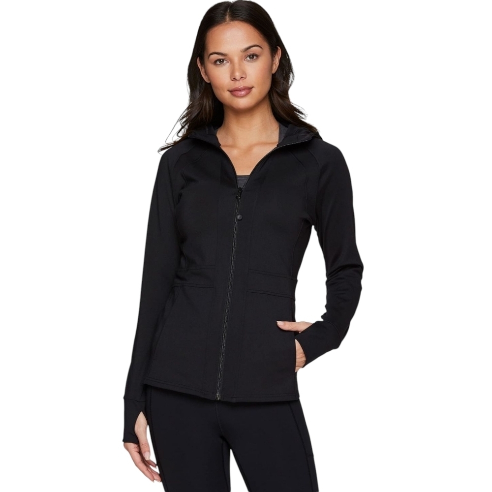 RBX Athletic Performance Full Zip Hooded Black Jacket Sz L